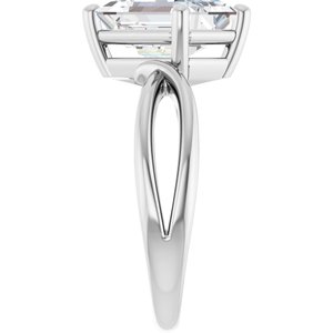 18K White Gold 10x7 mm Emerald Ring Mounting – image 7