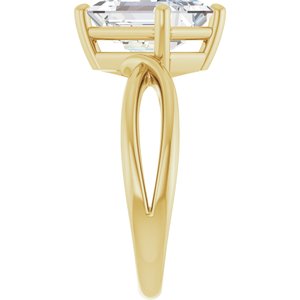 14K Yellow Gold 10x7 mm Emerald Ring Mounting – image 7