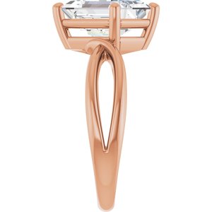 18K Rose Gold 10x7 mm Emerald Ring Mounting – image 7