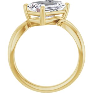 14K Yellow Gold 10x7 mm Emerald Ring Mounting – image 3