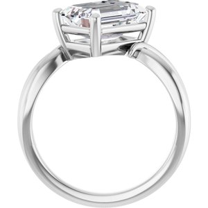 Platinum 10x7 mm Emerald Ring Mounting – image 3
