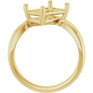 10K Yellow Gold 10x7 mm Emerald Ring Mounting – image 4