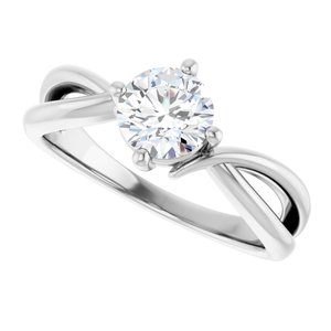 18K White Gold 6 mm Round Ring Mounting – image 8