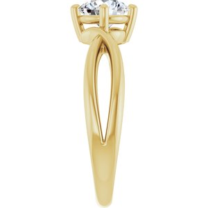 14K Yellow Gold 6 mm Round Ring Mounting – image 7