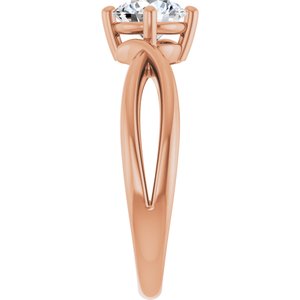 14K Rose Gold 6 mm Round Ring Mounting – image 7