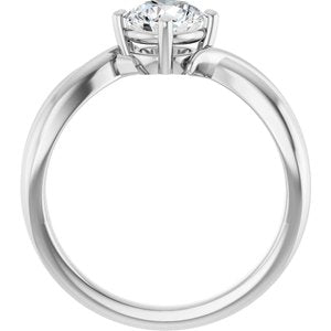 14K X1 White Gold 6 mm Round Ring Mounting – image 3