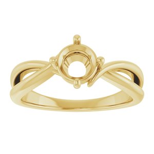14K Yellow Gold 6 mm Round Ring Mounting – image 6