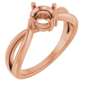 14K Rose Gold 6 mm Round Ring Mounting – image 2