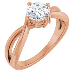 14K Rose Gold 6 mm Round Ring Mounting