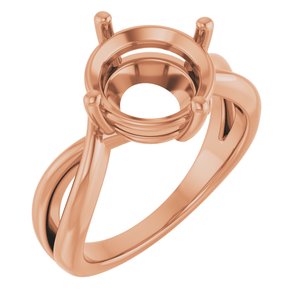 10K Rose Gold 10 mm Round Ring Mounting – image 2