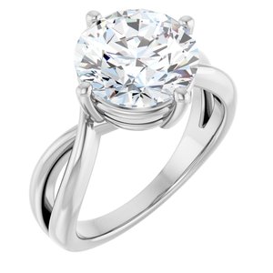 10K White Gold 10 mm Round Ring Mounting