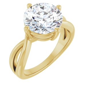 18K Yellow Gold 10 mm Round Ring Mounting