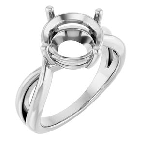 10K White Gold 10 mm Round Ring Mounting – image 2