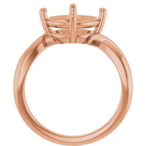 10K Rose Gold 10 mm Round Ring Mounting – image 4