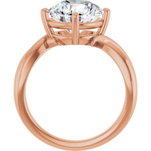10K Rose Gold 10 mm Round Ring Mounting – image 3