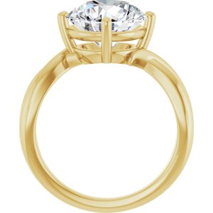 14K Yellow Gold 10 mm Round Ring Mounting – image 3