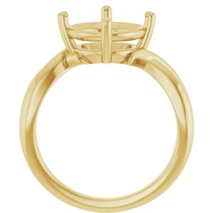 14K Yellow Gold 10 mm Round Ring Mounting – image 4