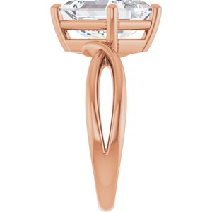 10K Rose Gold 10x8 mm Emerald Ring Mounting – image 7