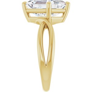 18K Yellow Gold 10x8 mm Emerald Ring Mounting – image 7