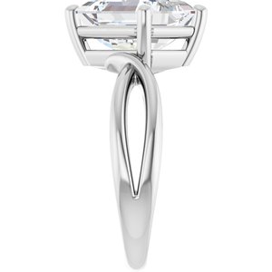 Platinum 10x8 mm Emerald Ring Mounting – image 7
