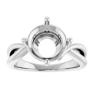 18K White Gold 10 mm Round Ring Mounting – image 6
