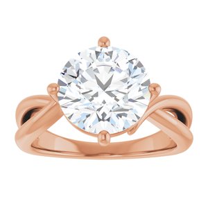 10K Rose Gold 10 mm Round Ring Mounting – image 5