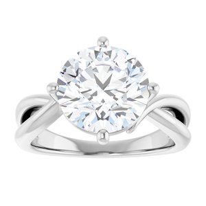10K White Gold 10 mm Round Ring Mounting – image 5