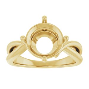 18K Yellow Gold 10 mm Round Ring Mounting – image 6