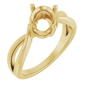 10K Yellow Gold 8.5x6.5 mm Oval Ring Mounting – image 2