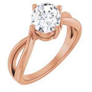 14K Rose Gold 8.5x6.5 mm Oval Ring Mounting