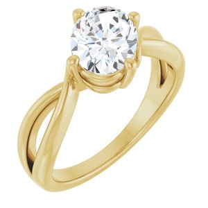14K Yellow Gold 8.5x6.5 mm Oval Ring Mounting