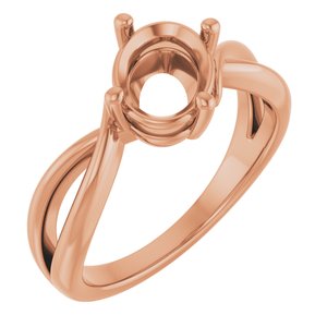 14K Rose Gold 8.5x6.5 mm Oval Ring Mounting – image 2