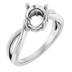 14K X1 White Gold 8.5x6.5 mm Oval Ring Mounting – image 2