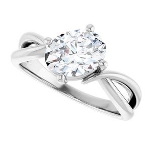 14K White Gold 8.5x6.5 mm Oval Ring Mounting – image 8