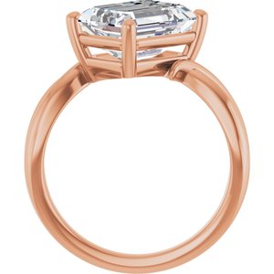 14K Rose Gold 10x8 mm Emerald Ring Mounting – image 3