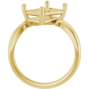 18K Yellow Gold 10x8 mm Emerald Ring Mounting – image 4