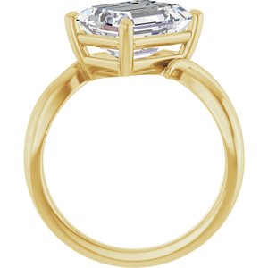 10K Yellow Gold 10x8 mm Emerald Ring Mounting – image 3