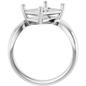 Continuum Sterling Silver 10x8 mm Emerald Ring Mounting – image 4