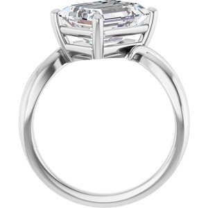 Platinum 10x8 mm Emerald Ring Mounting – image 3