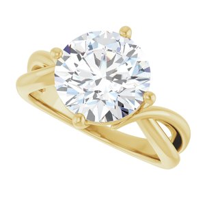 14K Yellow Gold 10 mm Round Ring Mounting – image 8