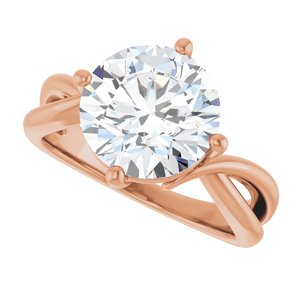 14K Rose Gold 10 mm Round Ring Mounting – image 8
