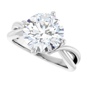 18K White Gold 10 mm Round Ring Mounting – image 8