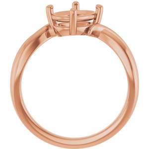 14K Rose Gold 8.5x6.5 mm Oval Ring Mounting – image 4