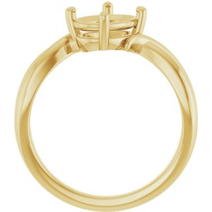 14K Yellow Gold 8.5x6.5 mm Oval Ring Mounting – image 4