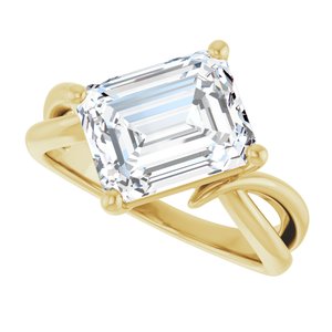 18K Yellow Gold 10x8 mm Emerald Ring Mounting – image 8