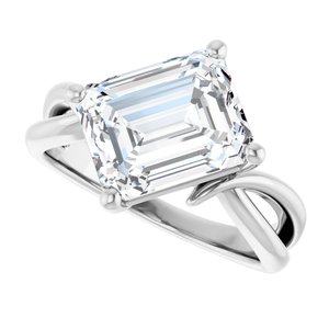 Continuum Sterling Silver 10x8 mm Emerald Ring Mounting – image 8