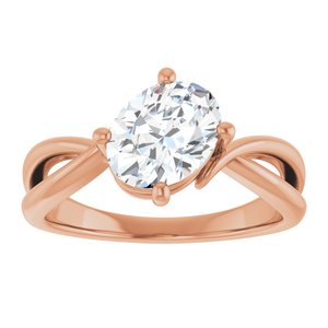 14K Rose Gold 8.5x6.5 mm Oval Ring Mounting – image 5