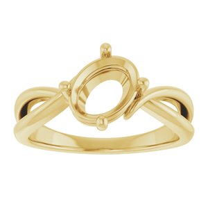 10K Yellow Gold 8.5x6.5 mm Oval Ring Mounting – image 6