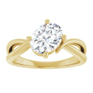 14K Yellow Gold 8.5x6.5 mm Oval Ring Mounting – image 5
