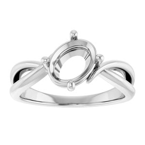 Platinum 8.5x6.5 mm Oval Ring Mounting – image 6